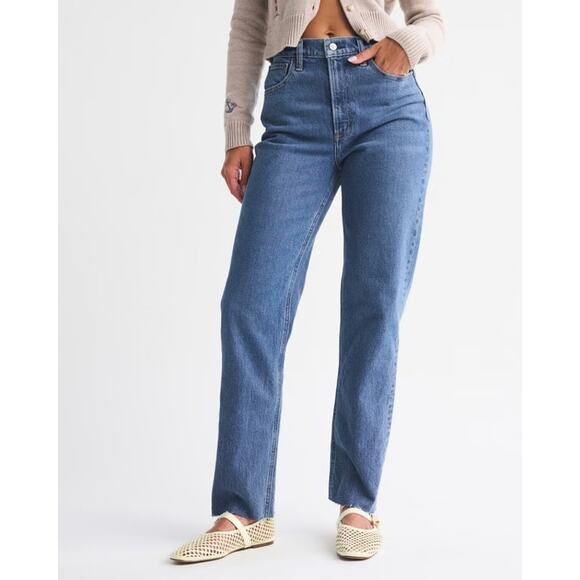 Abercrombie & Fitch Denim - Abercrombie & Fitch 90s Ultra High Rise Straight Jeans Size 6 Short Retro Y2K